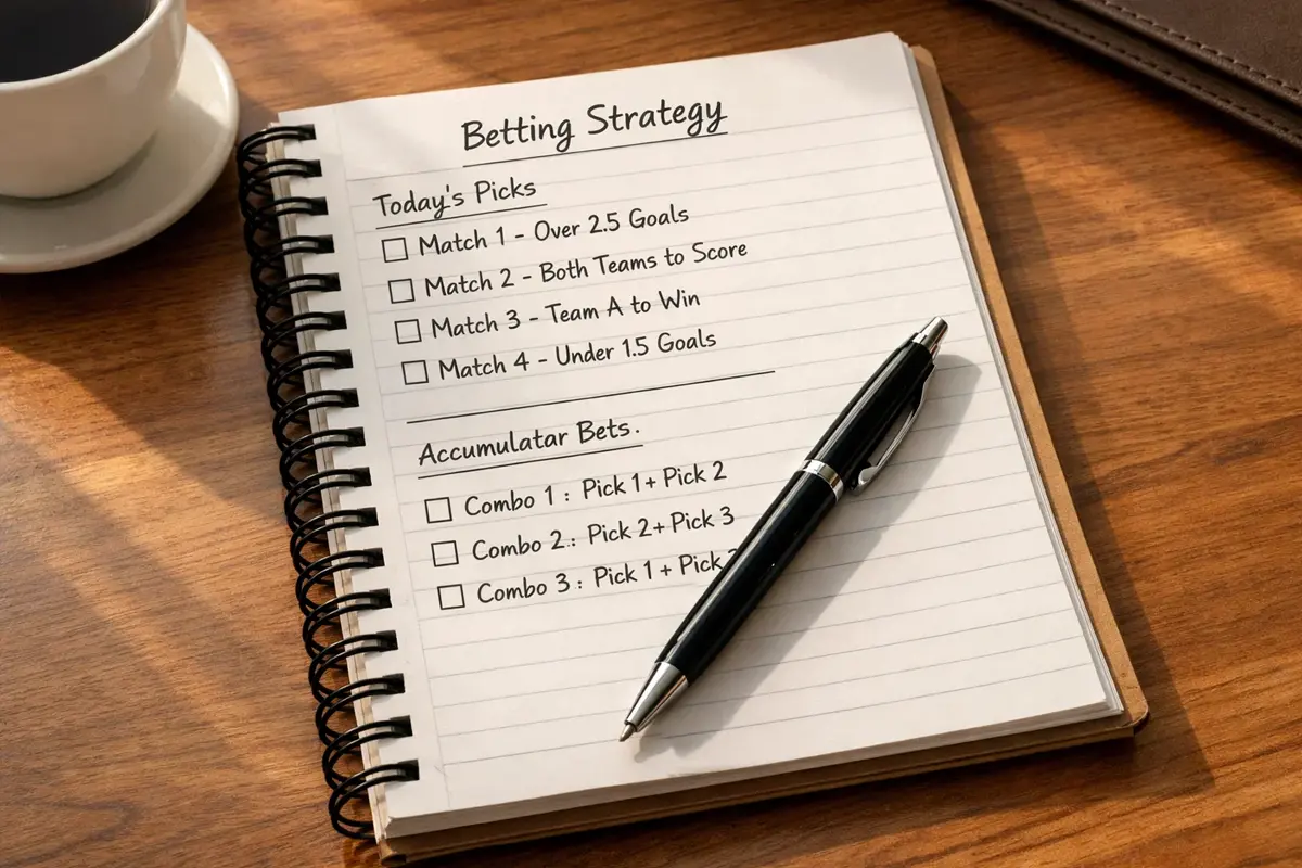 Bloc-notes avec liste de paris et stylo sur table en bois