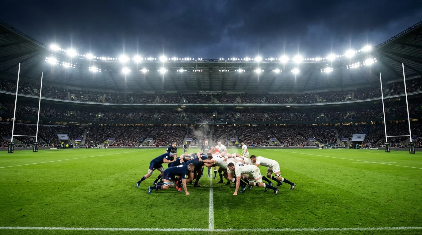 Match de rugby européen de Champions Cup sous les projecteurs du stade