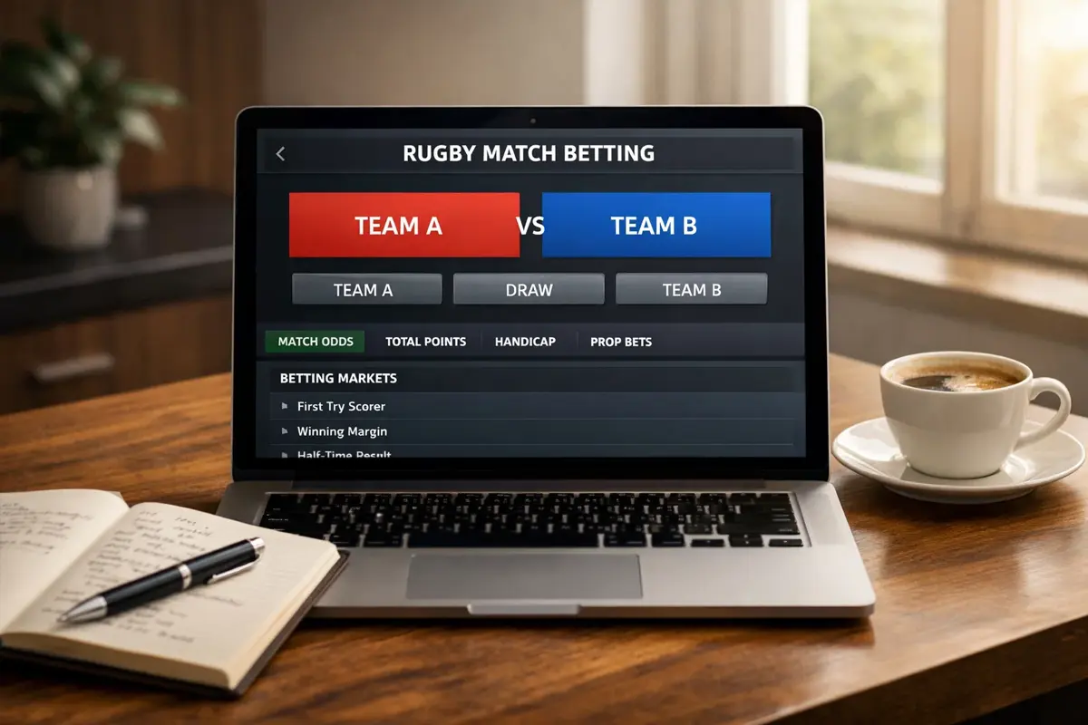 Tableau de paris sportifs avec cotes de match de rugby